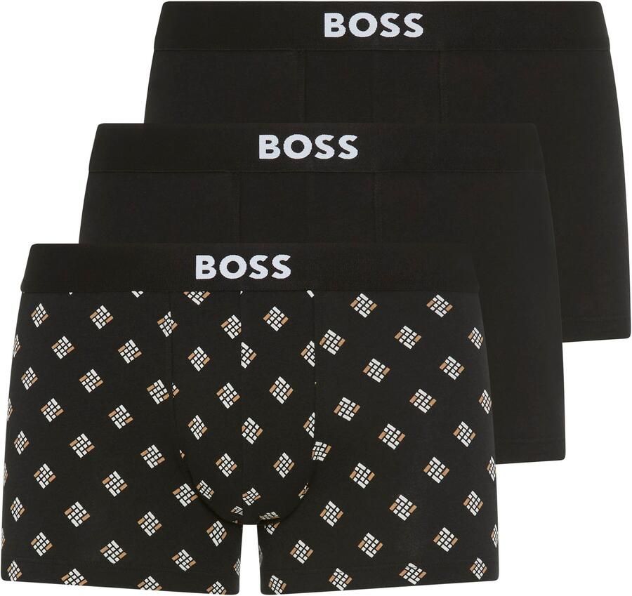 BOSS Trunk 3P ONE gemiddelde taillehoogte 1x met patroon 2x effen (3 stuks)
