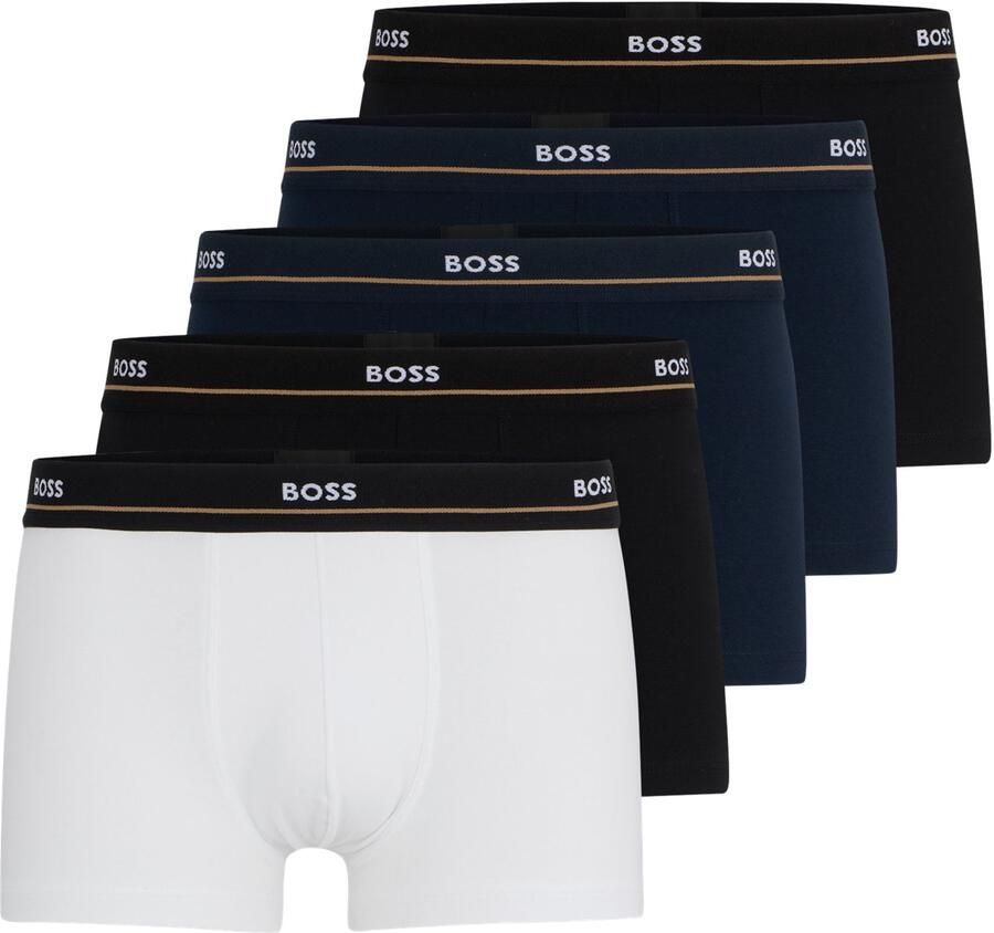 BOSS Trunk 5P Essential met modieuze gedeeltelijk contrasterende logo-elastische tailleband (5 stuks Set van 5) - Foto 17