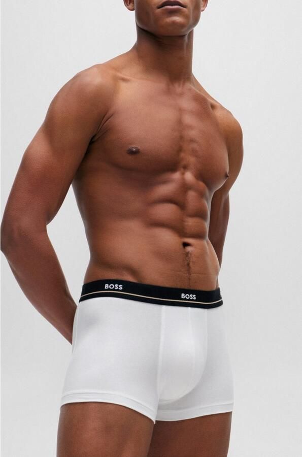BOSS Trunk 5P Essential met modieuze gedeeltelijk contrasterende logo-elastische tailleband (5 stuks Set van 5) - Foto 3