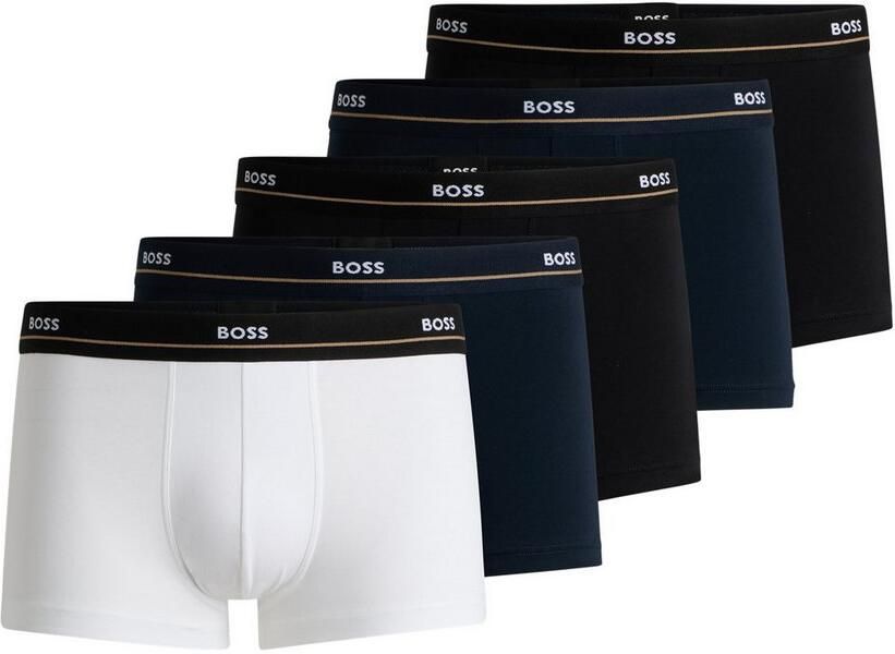 BOSS Trunk 5P Essential met modieuze gedeeltelijk contrasterende logo-elastische tailleband (5 stuks Set van 5) - Foto 15