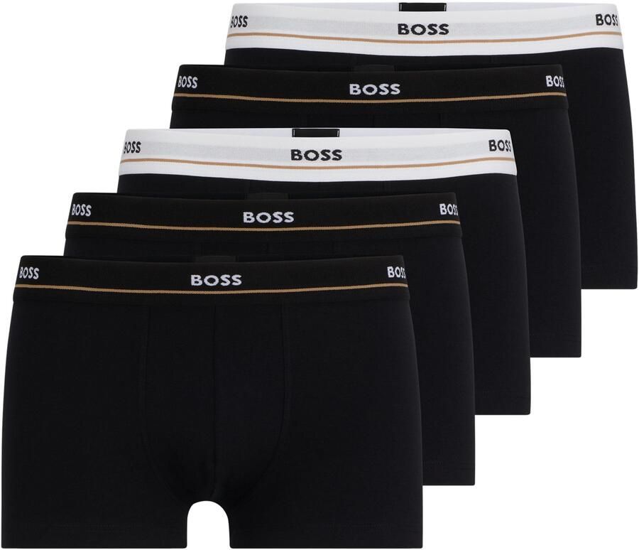BOSS Trunk 5P Essential met modieuze gedeeltelijk contrasterende logo-elastische tailleband (5 stuks Set van 5) - Foto 13
