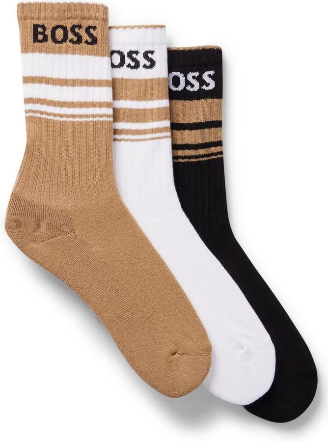 BOSS Vrijetijdssokken 3P QS Rib Stripe CC (set 3 paar)