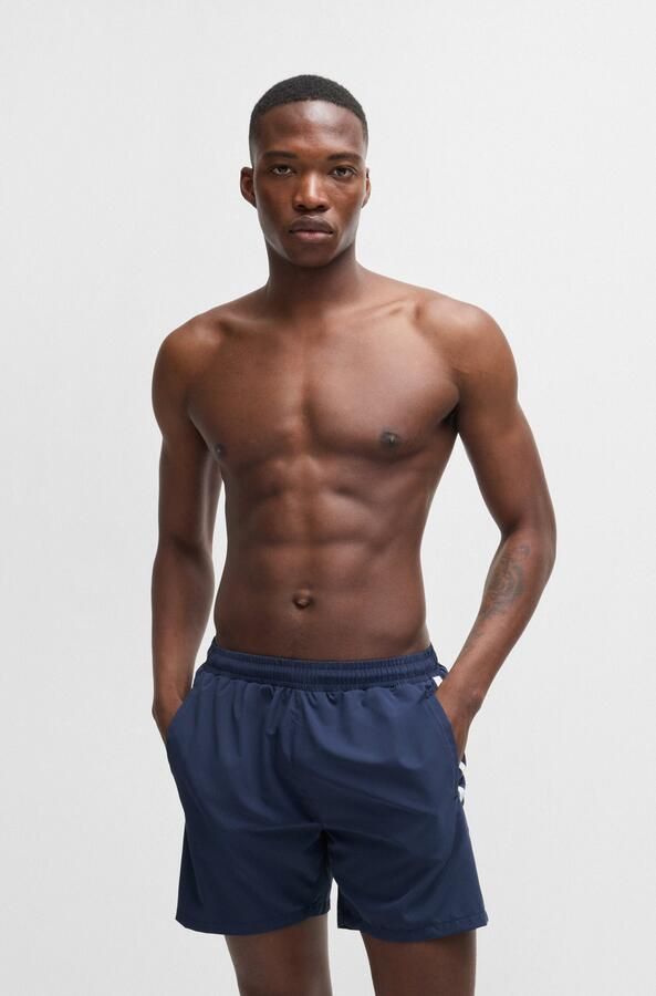 BOSS Zwemshort Dolphin met contraststrepen opzij - Foto 7