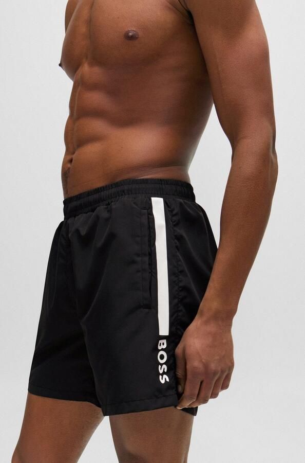 BOSS Zwemshort Dolphin met contraststrepen opzij - Foto 4