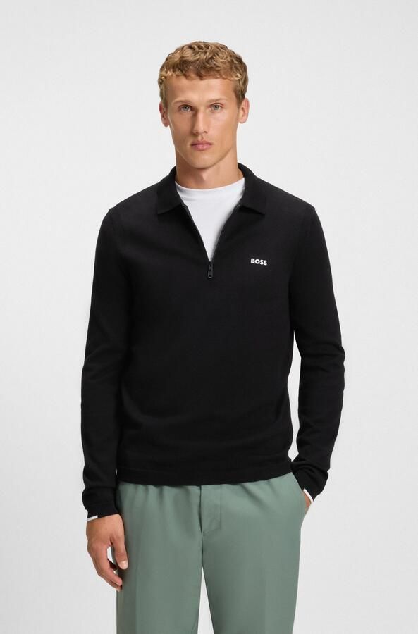 BOSS GREEN Gebreide trui KN Ever-X PL met ritssluiting regular fit ton sur ton logo - Foto 5