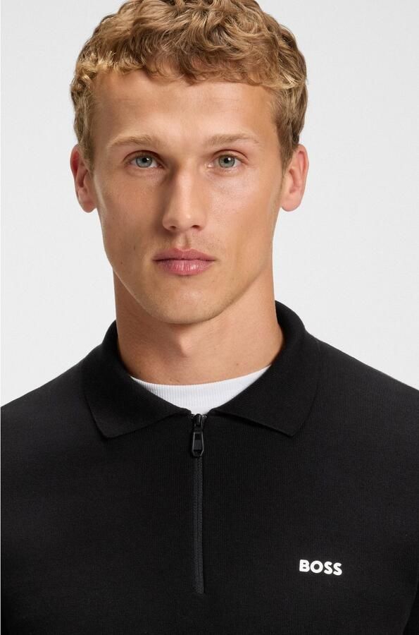 BOSS GREEN Gebreide trui KN Ever-X PL met ritssluiting regular fit ton sur ton logo - Foto 2