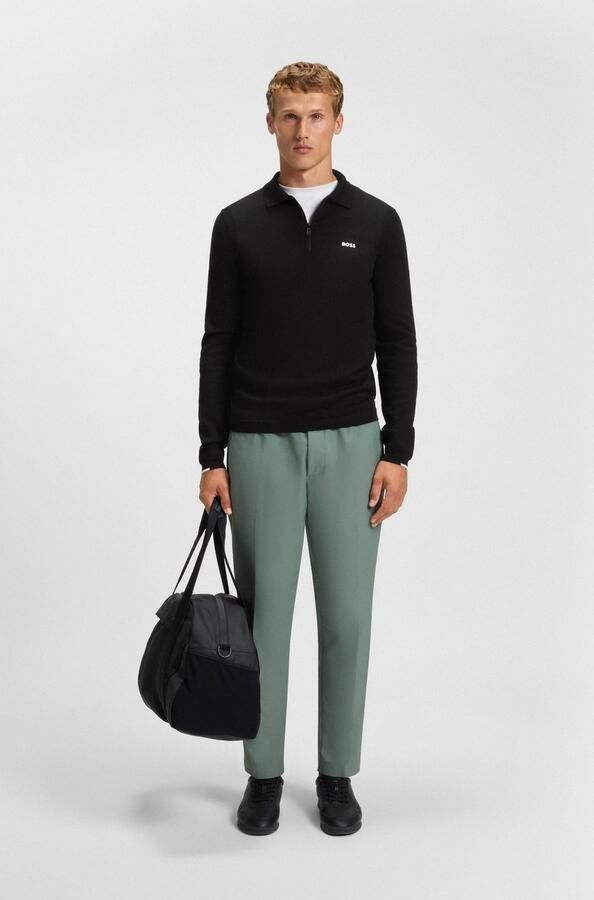 BOSS GREEN Gebreide trui KN Ever-X PL met ritssluiting regular fit ton sur ton logo - Foto 3