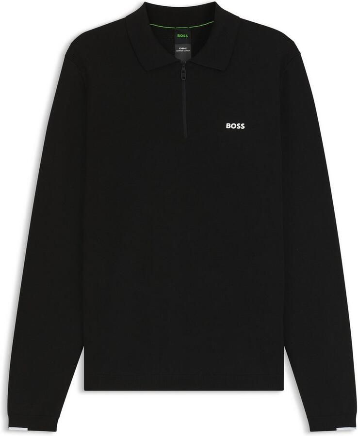 BOSS GREEN Gebreide trui KN Ever-X PL met ritssluiting regular fit ton sur ton logo