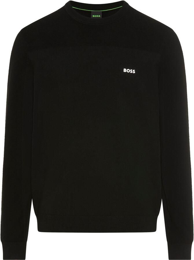 BOSS GREEN Gebreide trui KN Momentum-X CN Ronde hals Regular Fit contrast HD-logo