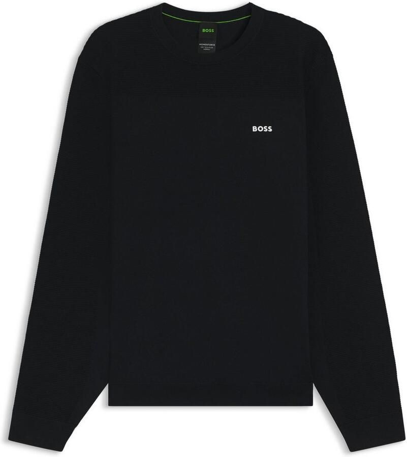 BOSS GREEN Gebreide trui KN Momentum-X CN Ronde hals Regular Fit contrast HD-logo
