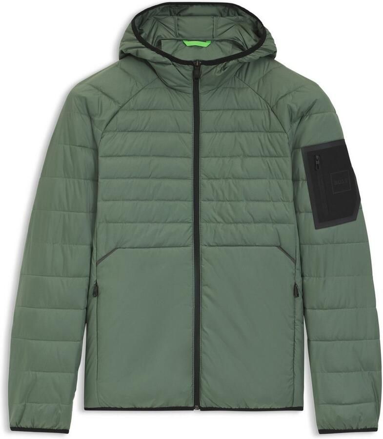 BOSS Green Regular fit gewatteerd jack met ritszakken model 'URBANEX'