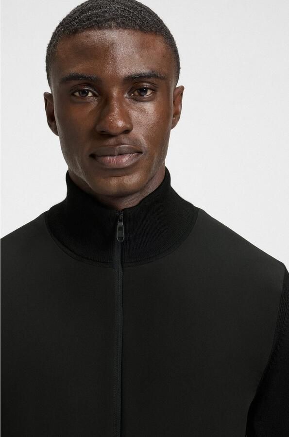 BOSS Green Regular fit functioneel thermojack met scheerwol model 'MOMENTUM' - Foto 2