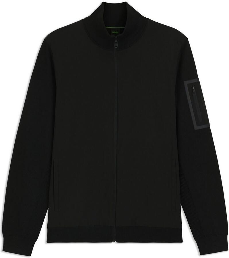 BOSS Green Regular fit functioneel thermojack met scheerwol model 'MOMENTUM'