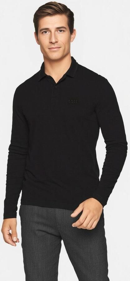 BOSS GREEN Poloshirt met lange mouwen Pirol Lange mouw regular fit logoborduurwerk