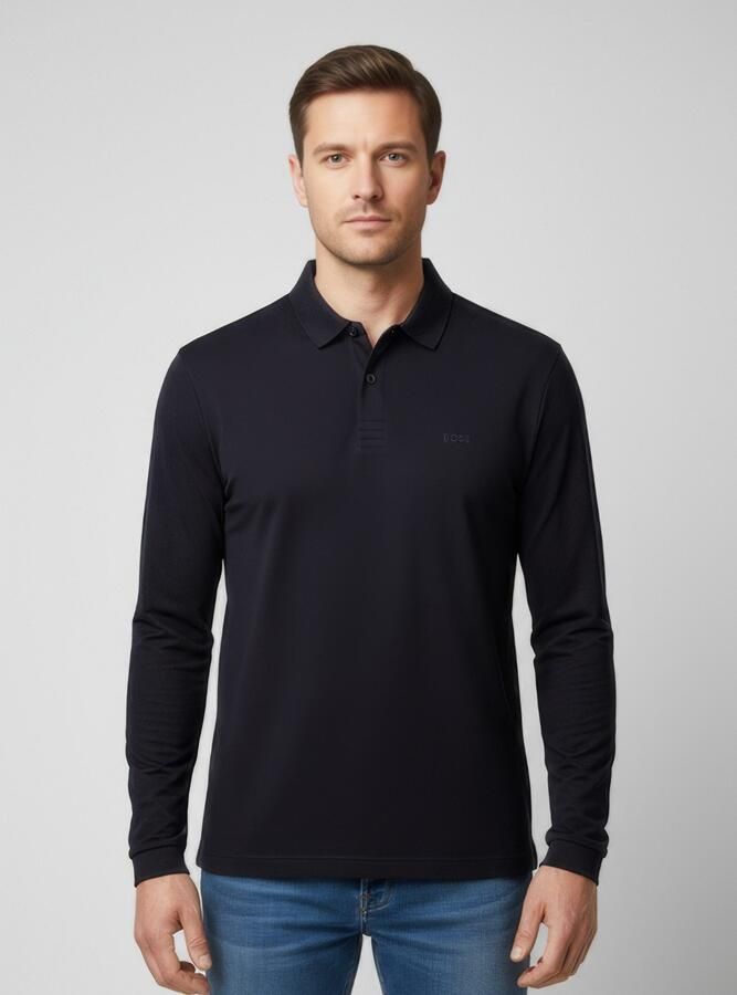 BOSS GREEN Poloshirt met lange mouwen Pirol Lange mouw regular fit logoborduurwerk