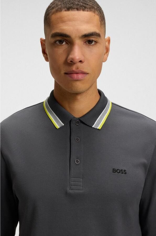 BOSS GREEN Poloshirt met lange mouwen Plisy met strepen op de kraag - Foto 2