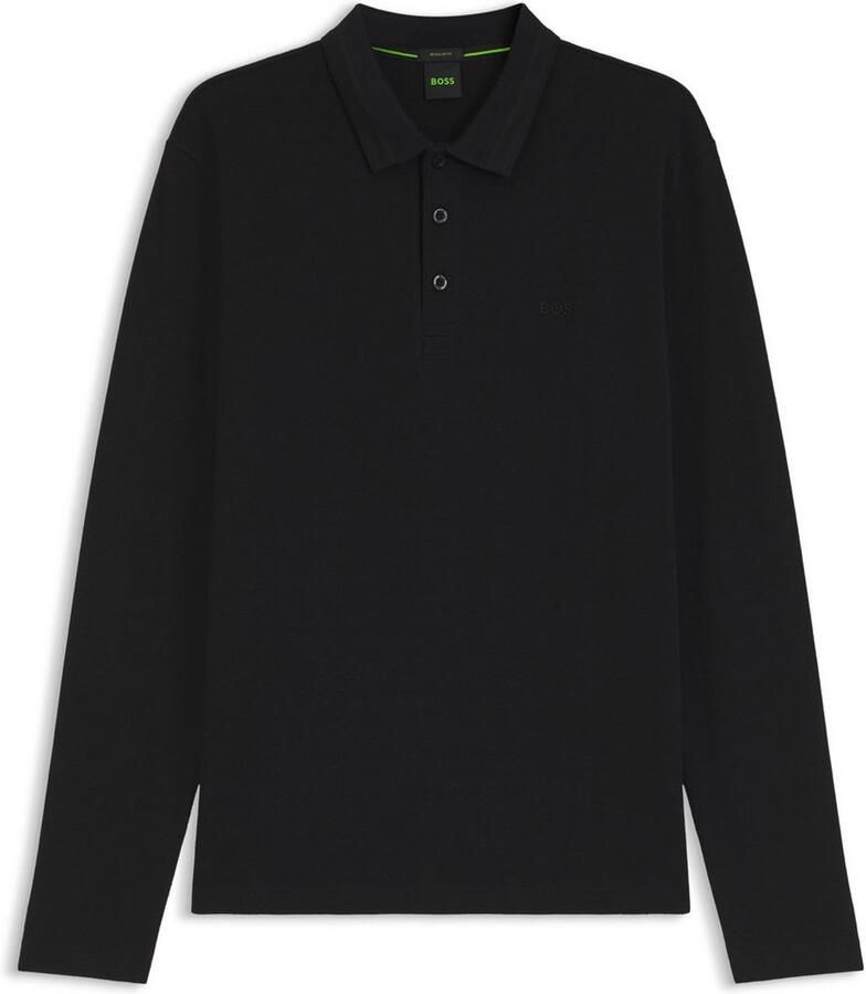 BOSS GREEN Poloshirt met lange mouwen Plisy met strepen op de kraag