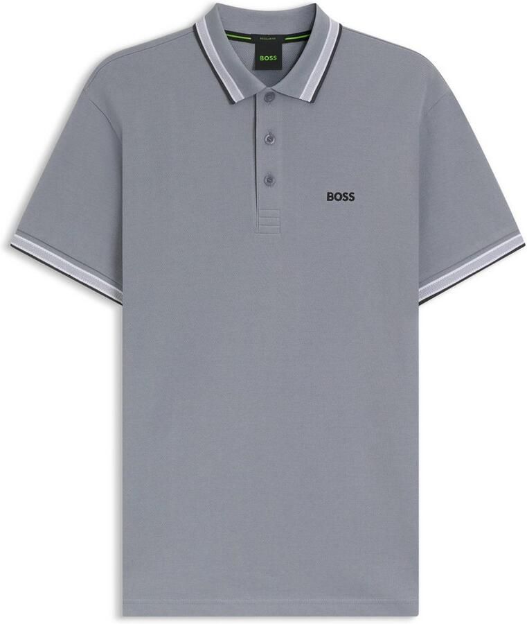 BOSS GREEN Poloshirt PADDY met contrasterende strepen aan de kraag