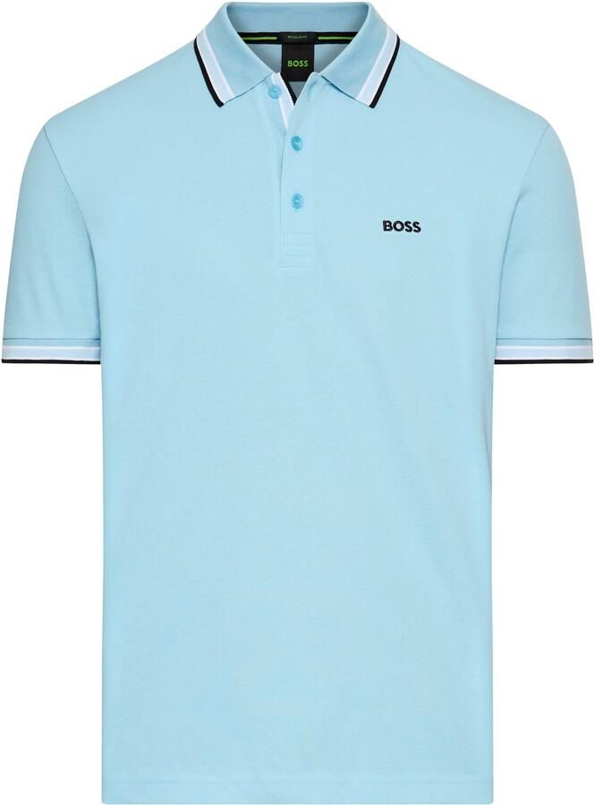 BOSS GREEN Poloshirt PADDY met contrasterende strepen aan de kraag