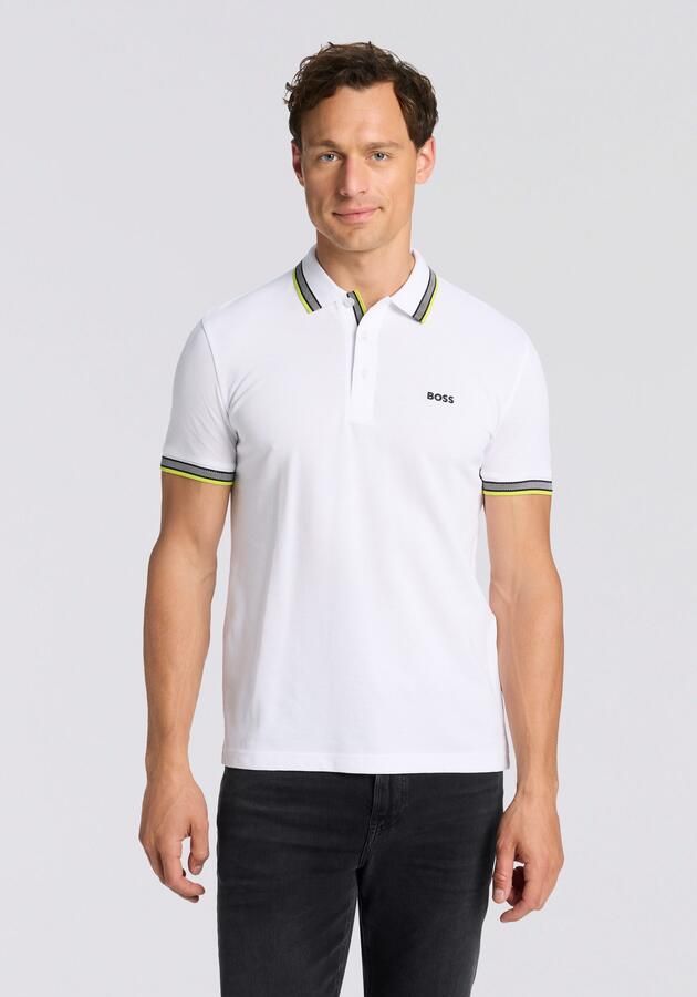 Boss Polo Shirt Korte Mouw Paddy Piqué Polo Shirt Open White Yellow - Foto 3