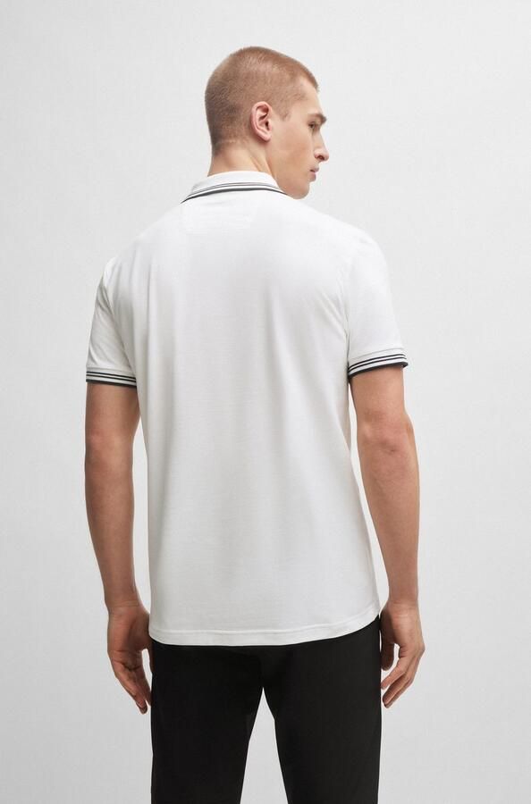 BOSS Green Slim fit poloshirt met labelprint model 'Paul' - Foto 6