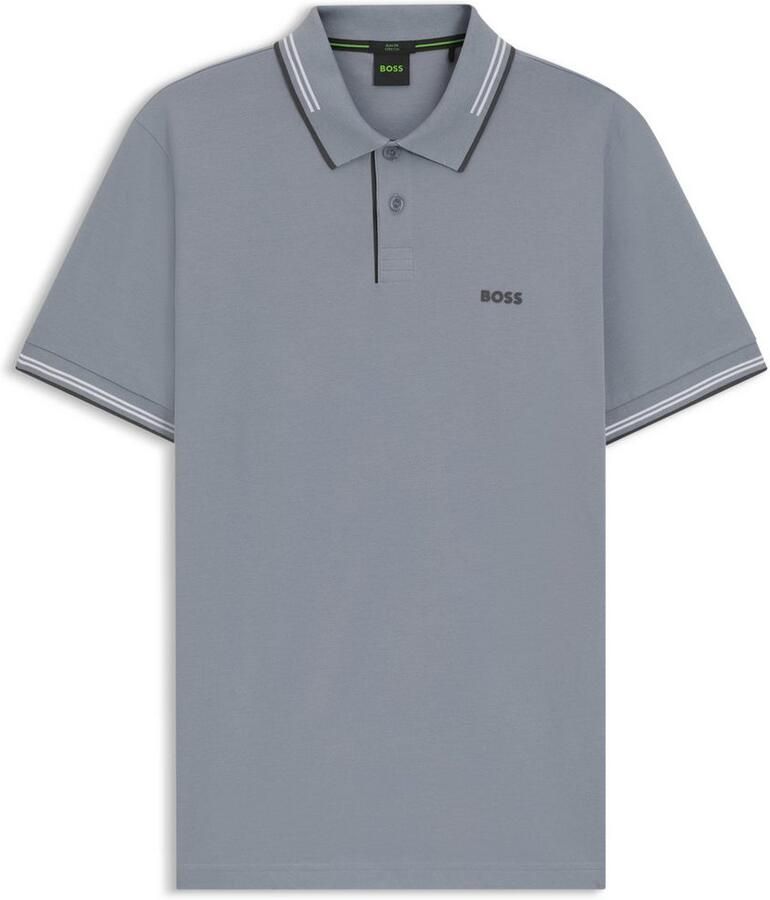 Boss Polo Shirt Korte Mouw Slim Fit Paul Polo Shirt Dark Grey White