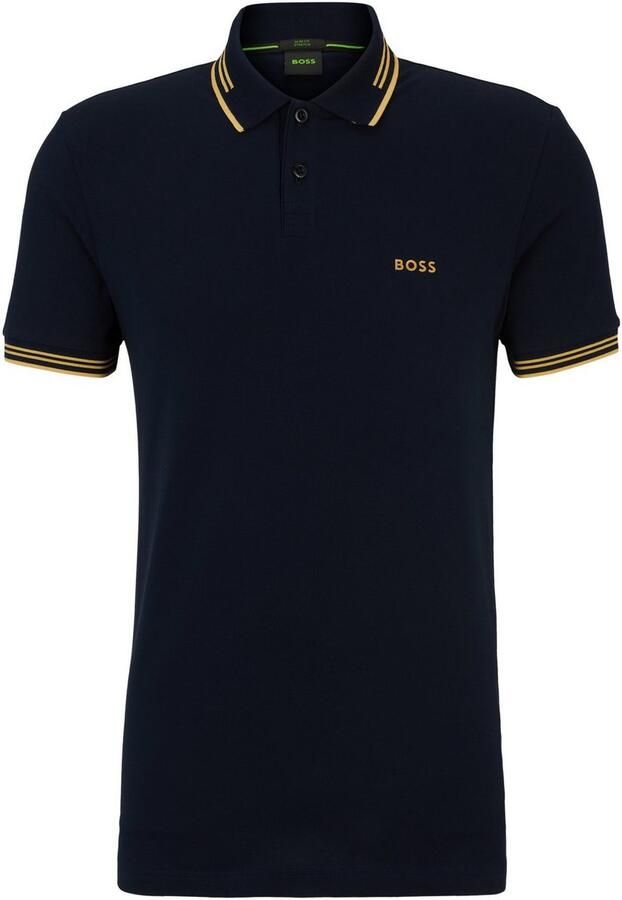 BOSS Green Slim fit poloshirt met labelprint model 'Paul'