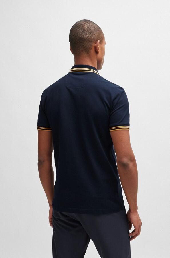 BOSS Green Slim fit poloshirt met labelprint model 'Paul' - Foto 3