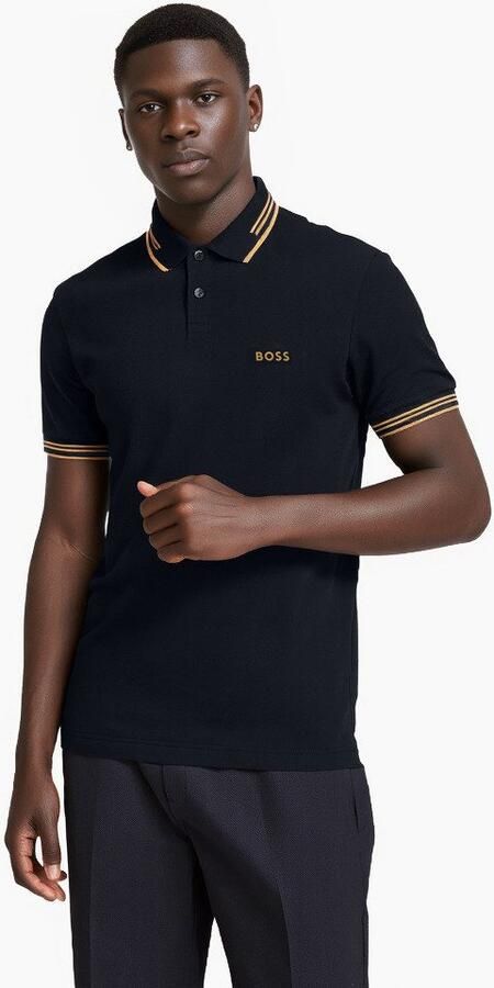 BOSS Green Slim fit poloshirt met labelprint model 'Paul' - Foto 5