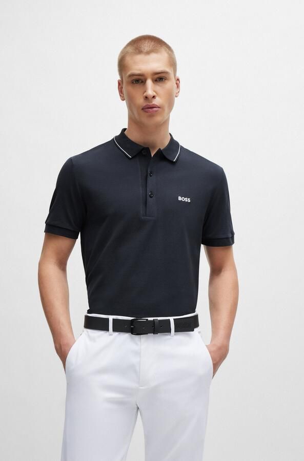 BOSS Green Regular fit poloshirt met labelstitching model 'Paule' - Foto 6