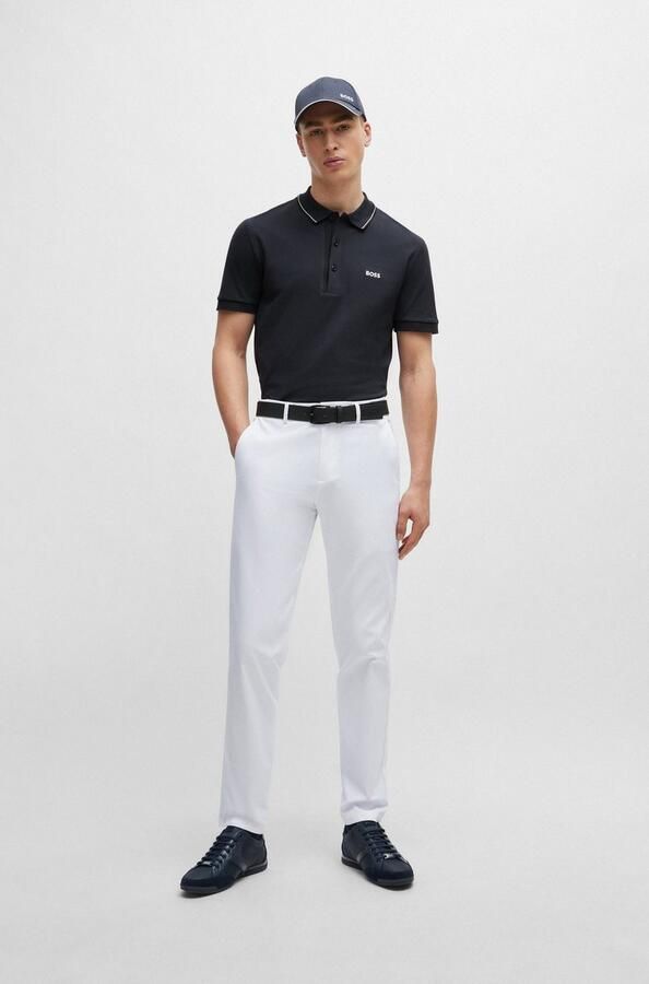 BOSS Green Regular fit poloshirt met labelstitching model 'Paule' - Foto 4