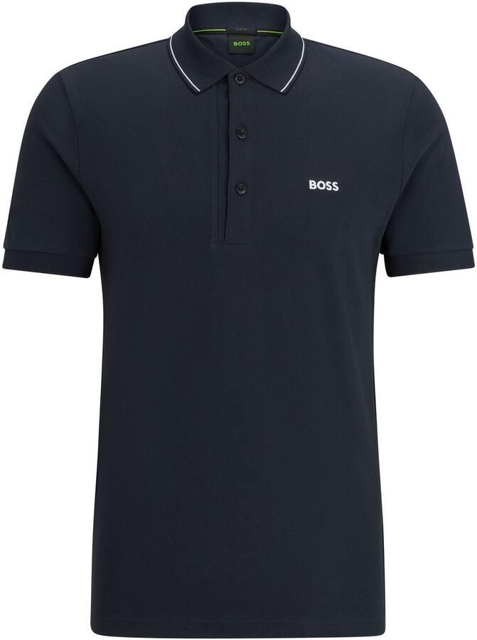 BOSS Green Regular fit poloshirt met labelstitching model 'Paule'