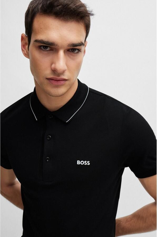 BOSS Green Regular fit poloshirt met labelstitching model 'Paule' - Foto 3