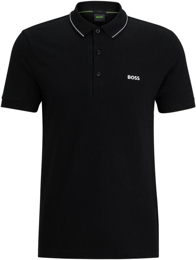 BOSS Green Regular fit poloshirt met labelstitching model 'Paule' - Foto 2