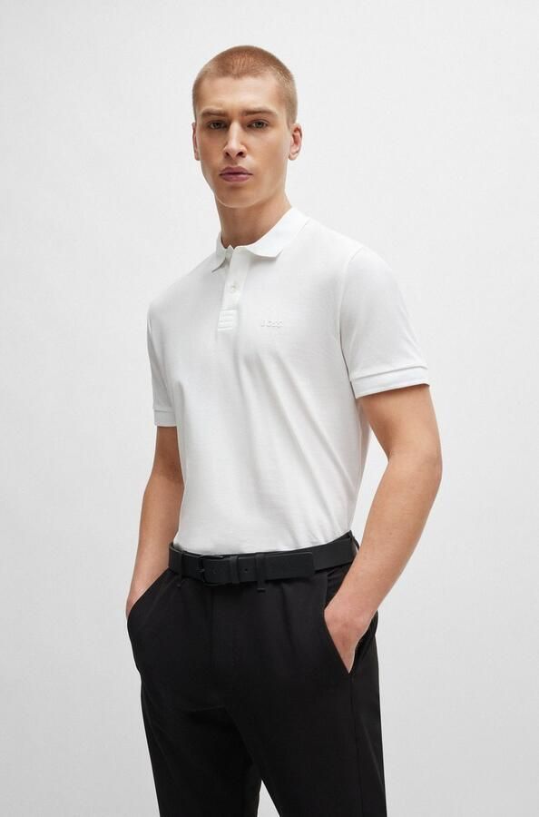 BOSS Green Poloshirt met labelprint model 'Pio' - Foto 10