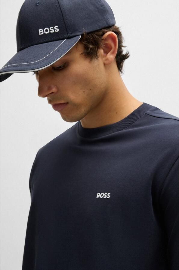 BOSS Green Regular fit shirt met lange mouwen van katoenmix model 'TEE LONG' - Foto 3