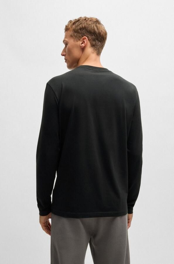 BOSS Green Regular fit shirt met lange mouwen van katoenmix model 'TEE LONG' - Foto 10