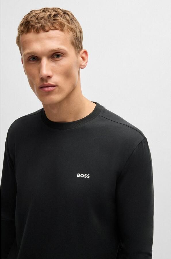 BOSS Green Regular fit shirt met lange mouwen van katoenmix model 'TEE LONG' - Foto 3