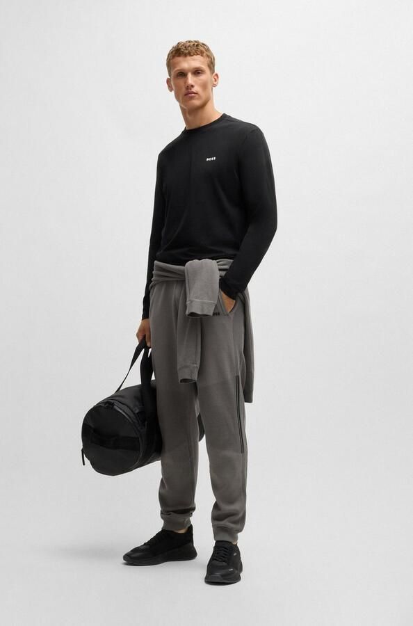 BOSS Green Regular fit shirt met lange mouwen van katoenmix model 'TEE LONG' - Foto 5