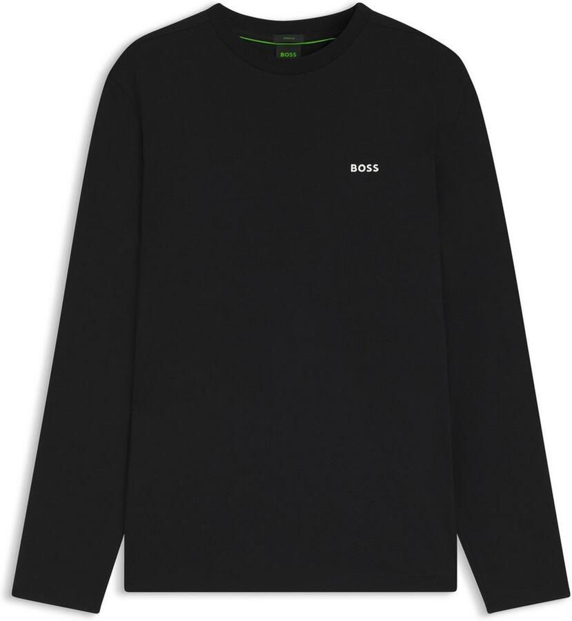 BOSS Green Regular fit shirt met lange mouwen van katoenmix model 'TEE LONG'