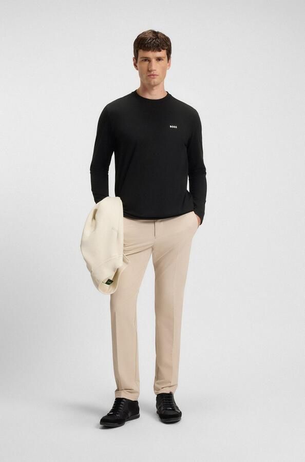 BOSS Green Regular fit shirt met lange mouwen van katoenmix model 'TEE LONG' - Foto 7