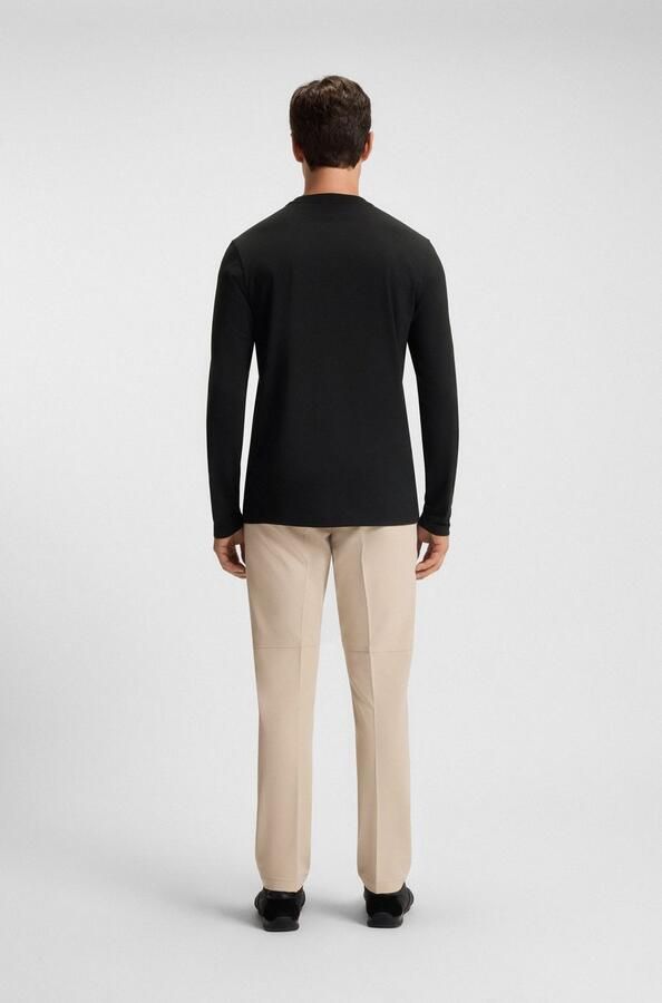 BOSS Green Regular fit shirt met lange mouwen van katoenmix model 'TEE LONG' - Foto 8