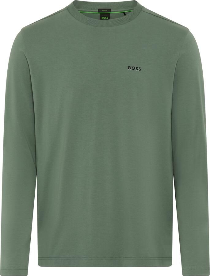 BOSS Green Regular fit shirt met lange mouwen van katoenmix model 'TEE LONG'