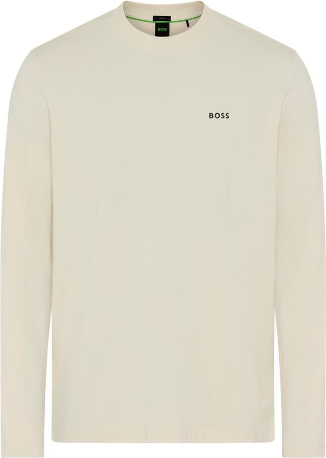 BOSS Green Regular fit shirt met lange mouwen van katoenmix model 'TEE LONG'