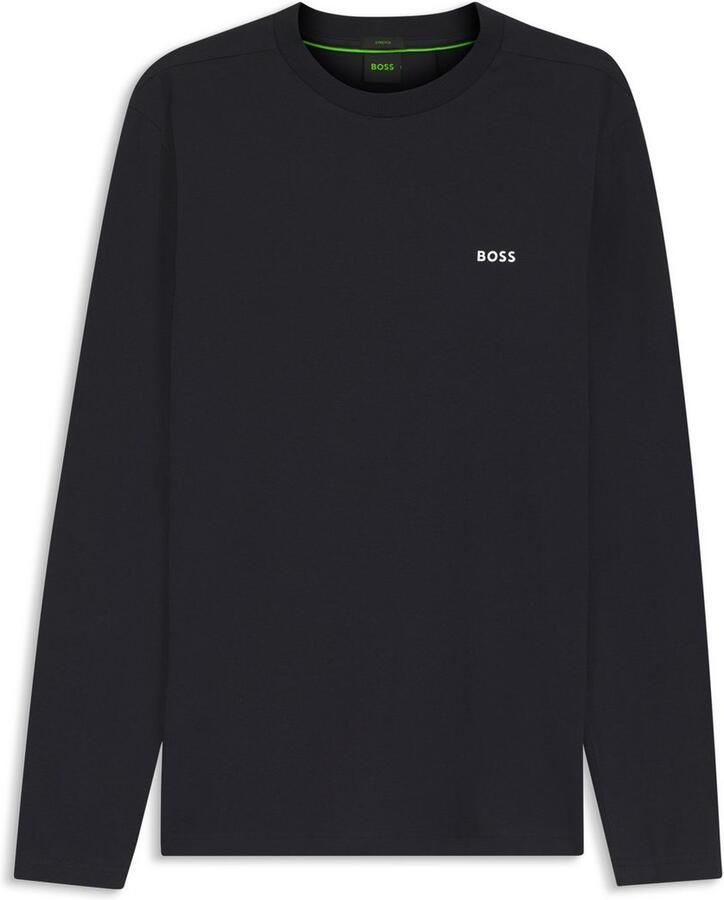 BOSS Green Regular fit shirt met lange mouwen van katoenmix model 'TEE LONG' - Foto 2
