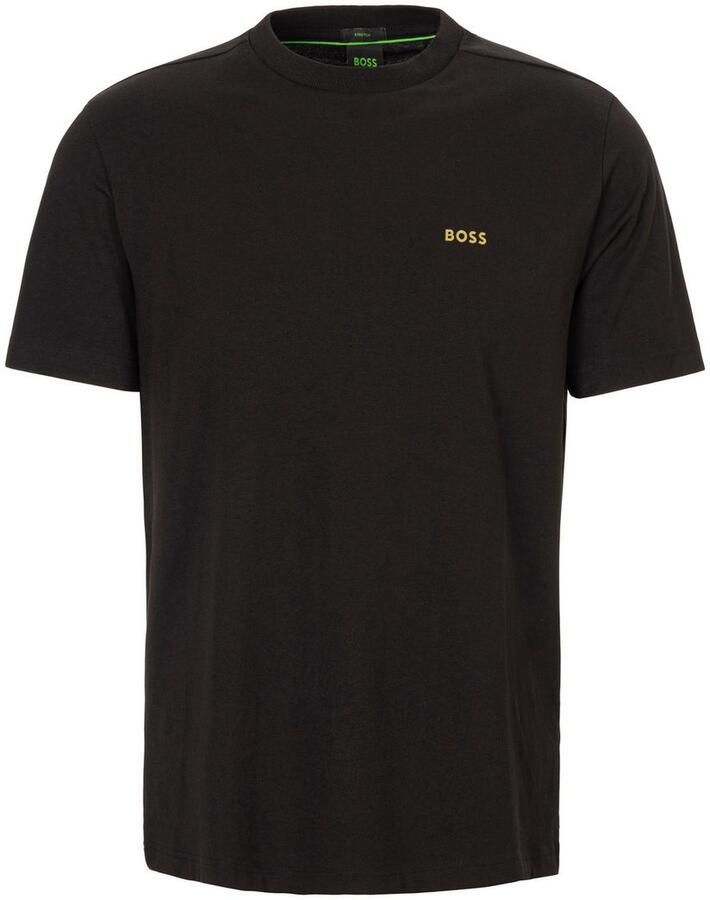 BOSS GREEN Shirt met ronde hals Thee met gegomd contrast-logo