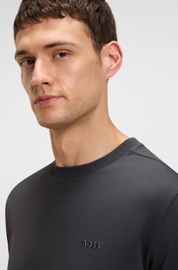 BOSS GREEN Shirt met ronde hals Thee met gegomd contrast-logo - Foto 2