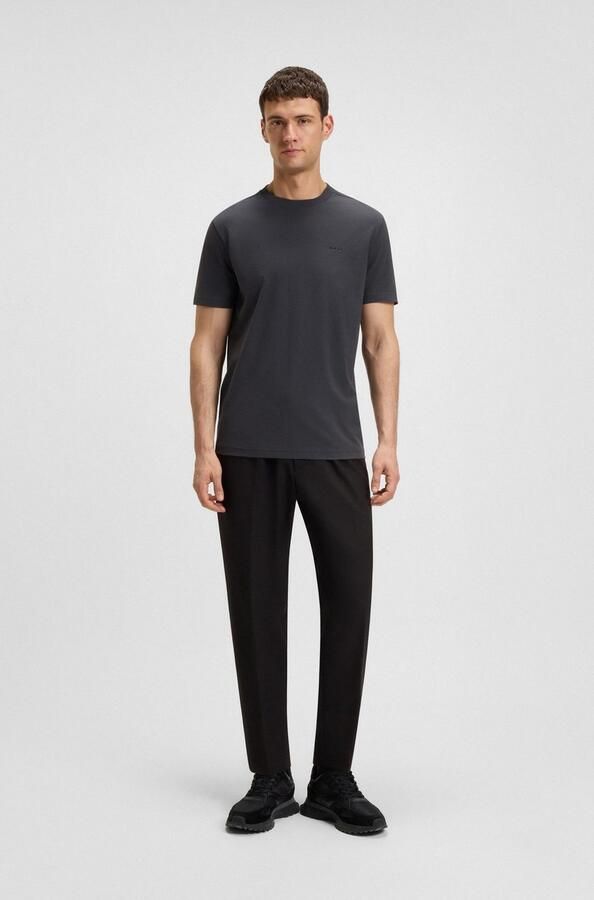 BOSS GREEN Shirt met ronde hals Thee met gegomd contrast-logo - Foto 3