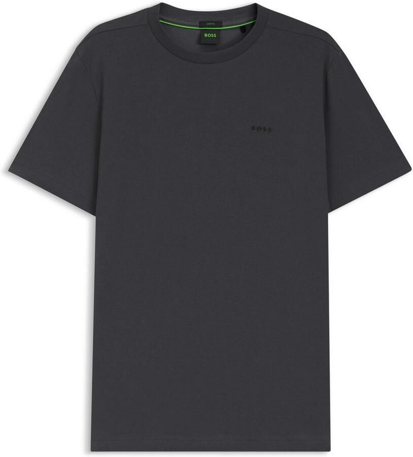 BOSS GREEN Shirt met ronde hals Thee met gegomd contrast-logo