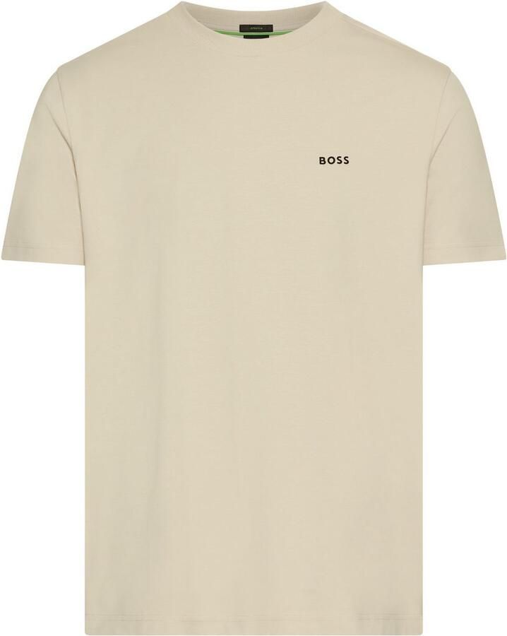 BOSS GREEN Shirt met ronde hals Thee met gegomd contrast-logo